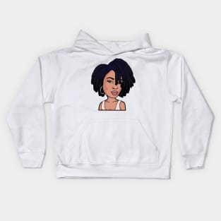 Black Woman with Blue Locs Kids Hoodie